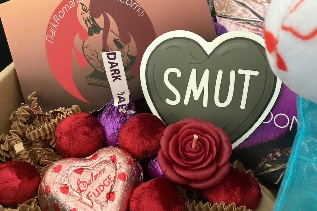 Dark Romance Book Box & Gift Basket: dark & smutty reads, merch, toy