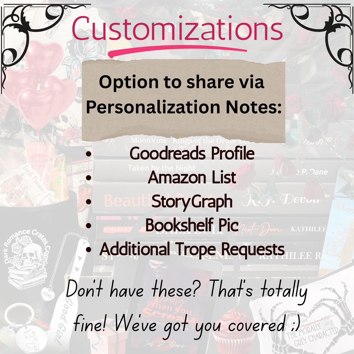 A Year of Dark Romance Books: 12 Month Supply + Special Birthday Goodies